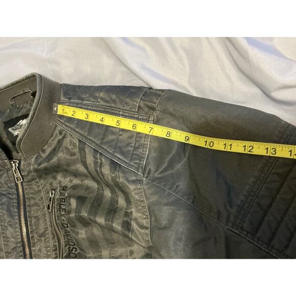 Harley Davidson Grey Riding Jacket Coat Double Zip Nylon Polyester Size 2XL - Picture 10 of 14